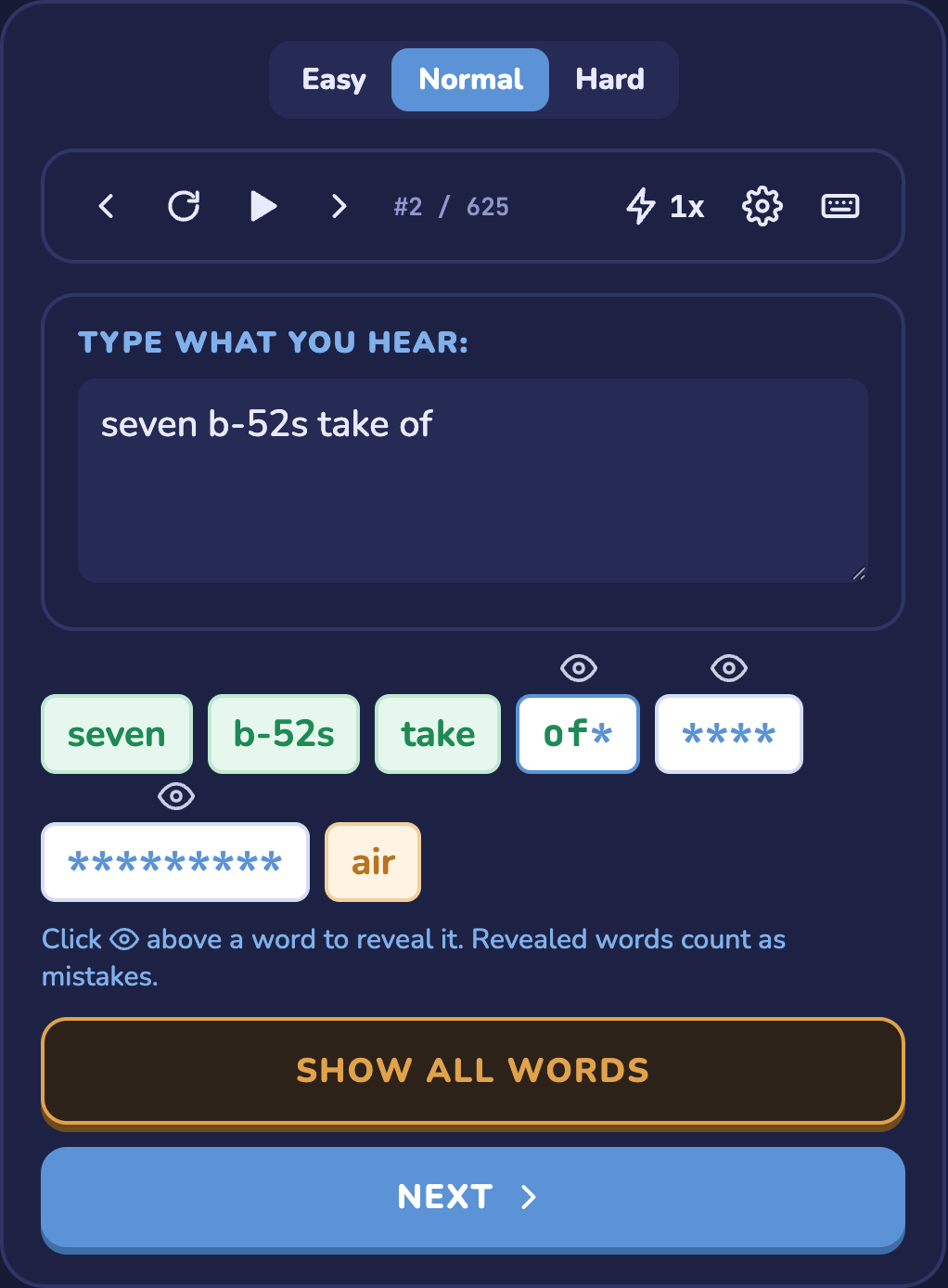 Dictation panel
